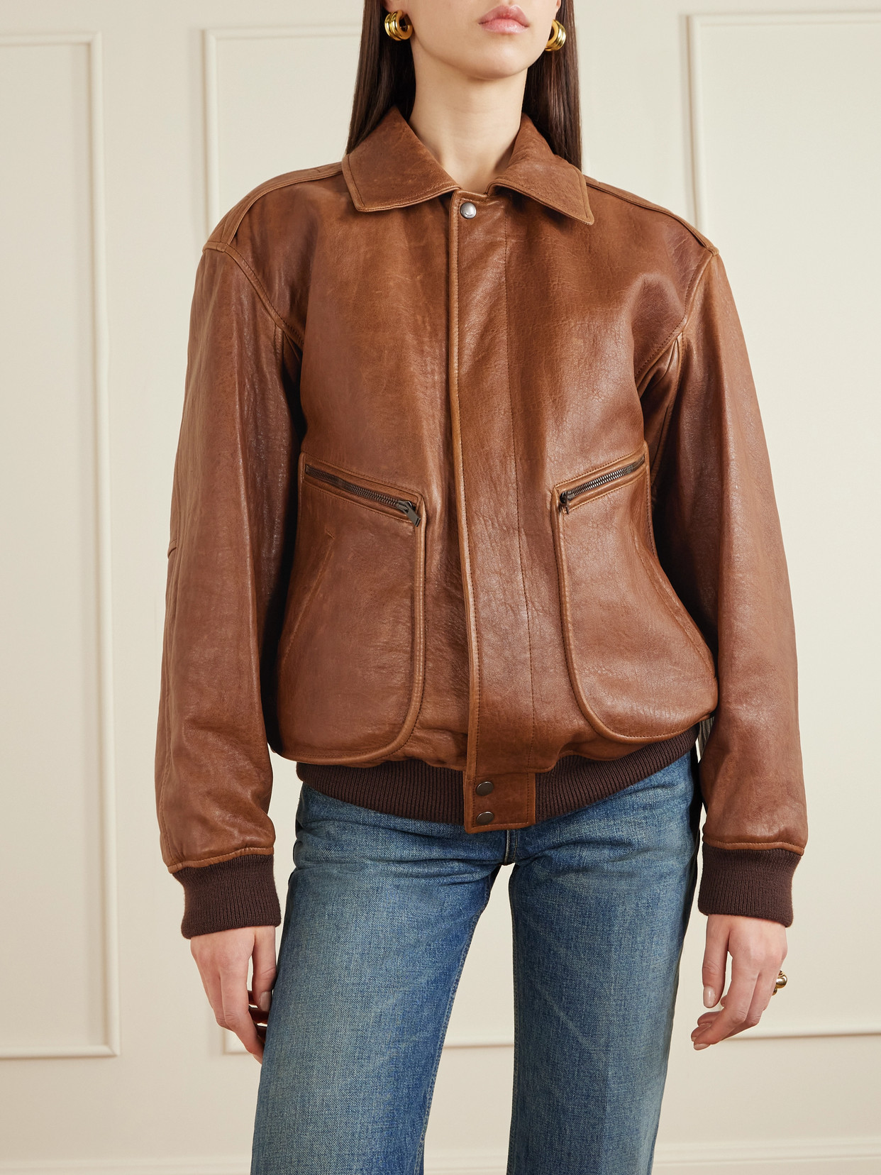 Leather Bomber Jacket