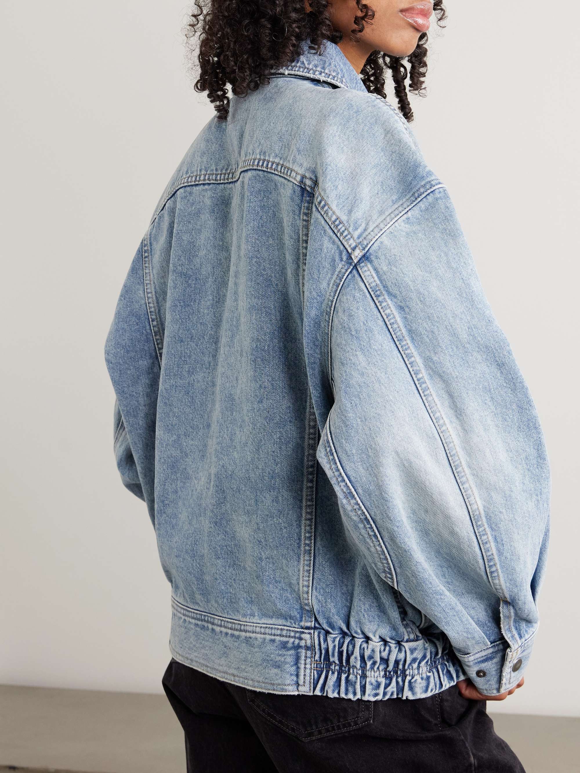 SAINT LAURENT Oversized paneled denim jacket | NET-A-PORTER
