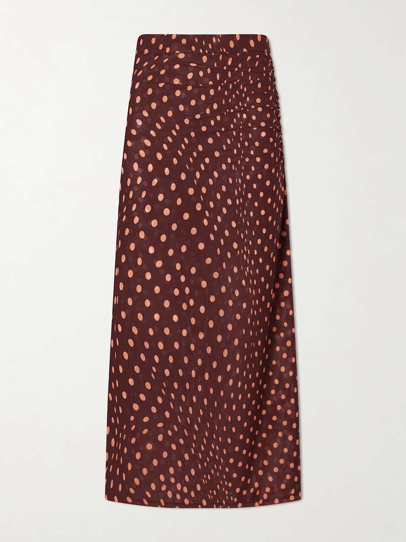 Stella McCartney Gathered Polka-dot Mesh Midi Skirt | Thumbnail 6 Stella McCartney Gathered Polka-dot Mesh Midi Skirt | Thumbnail 6