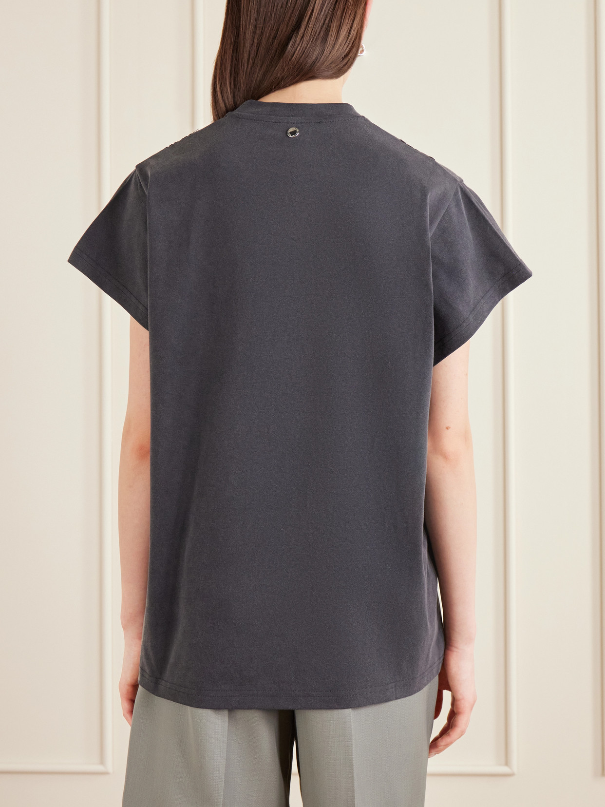 Lace-Trimmed Cotton-Jersey T-Shirt