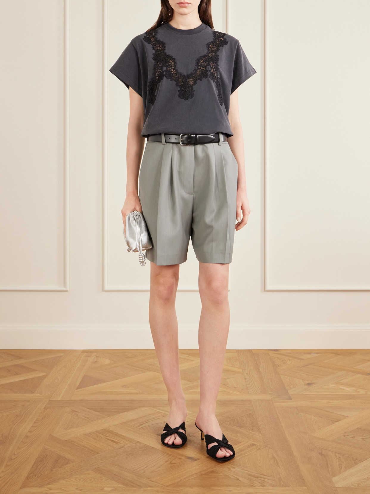 Lace-Trimmed Cotton-Jersey T-Shirt