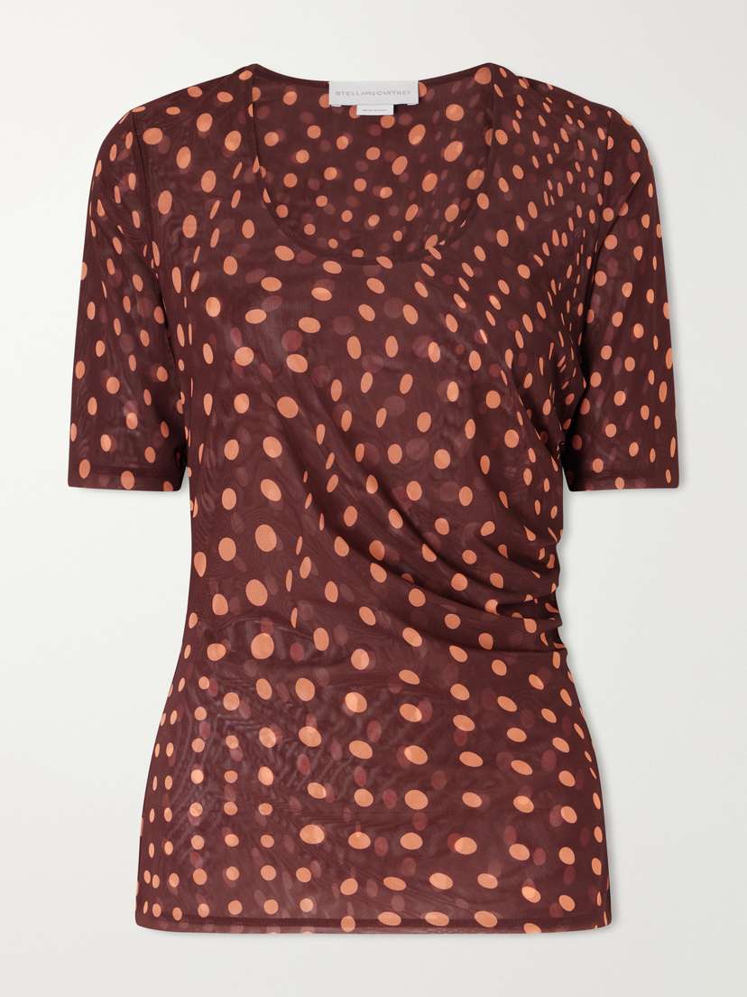 Stella McCartney Gathered Polka-dot Mesh T-shirt | Thumbnail 5