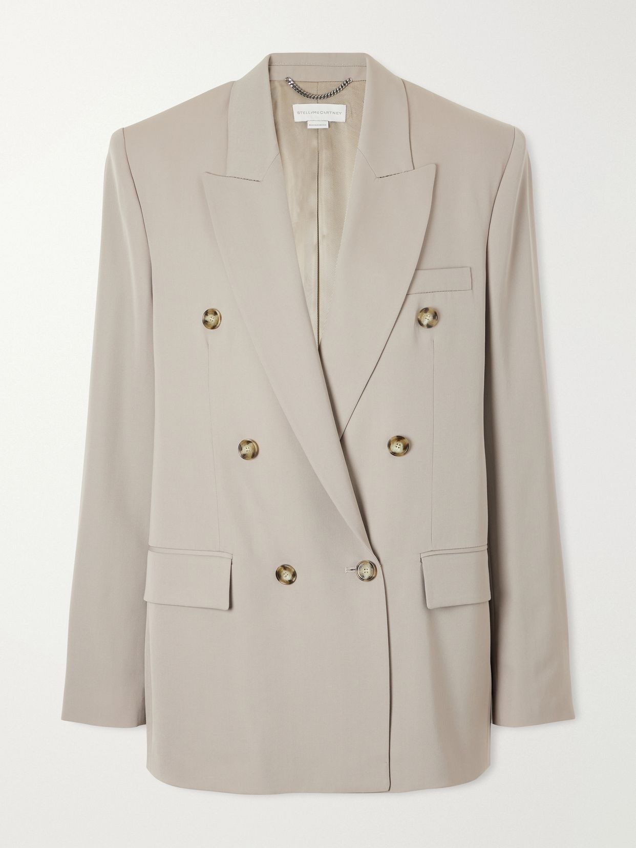 Double-breasted oversized wool-twill blazer