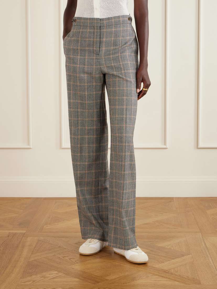 Stella McCartney Checked Wool Straight-leg Pants | Thumbnail 3 Stella McCartney Checked Wool Straight-leg Pants | Thumbnail 3
