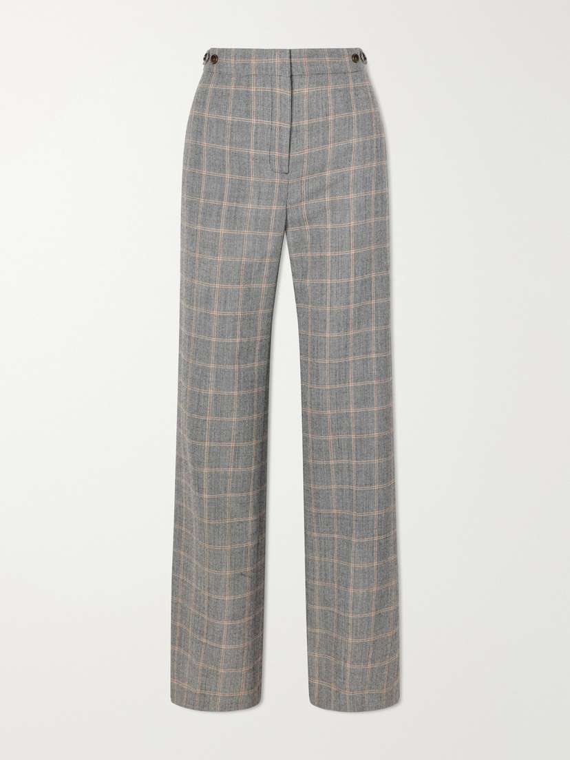 Stella McCartney Checked Wool Straight-leg Pants