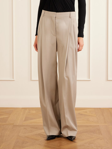 Stella McCartney Pleated wool-twill straight-leg pants
