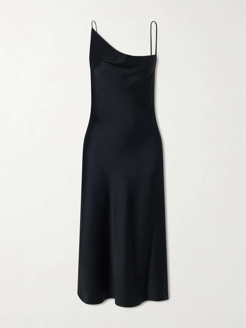 Stella McCartney Asymmetric Satin Midi Dress