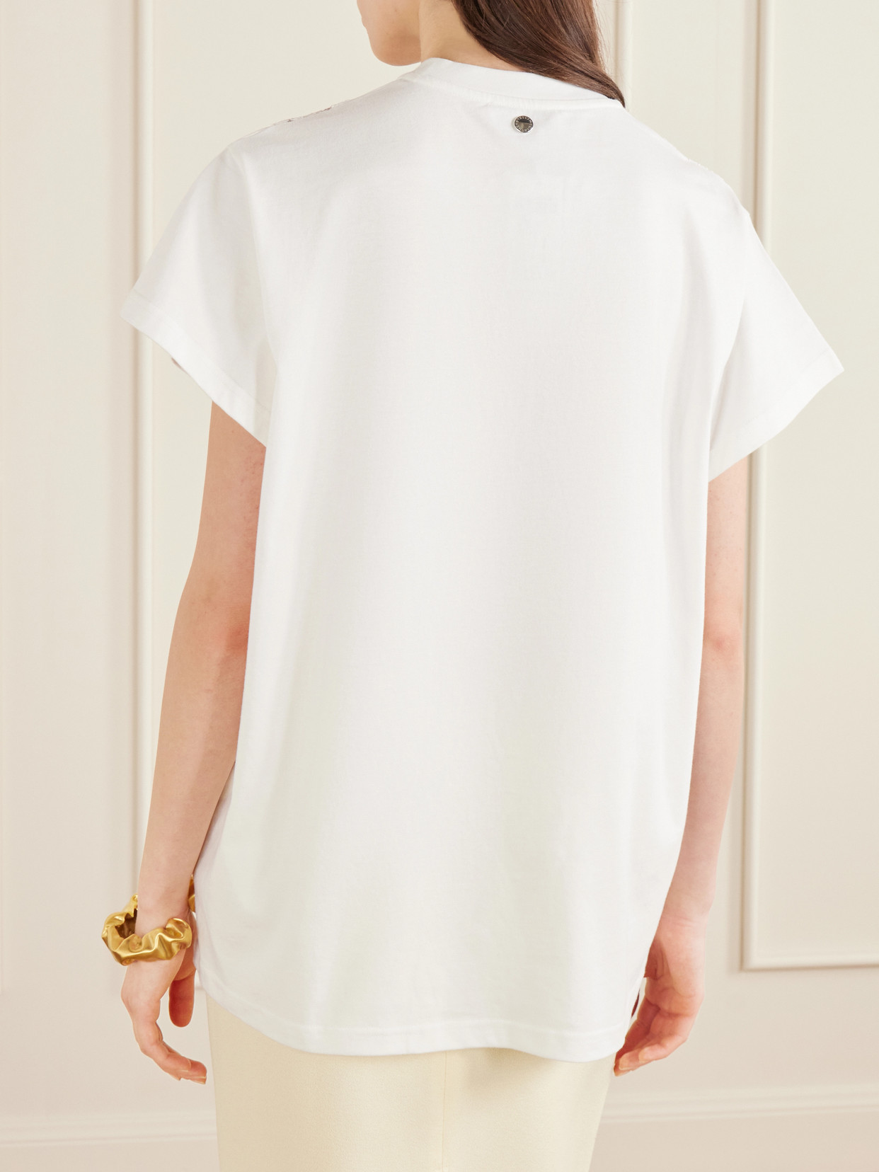 Lace-Trimmed Cotton-Jersey T-Shirt