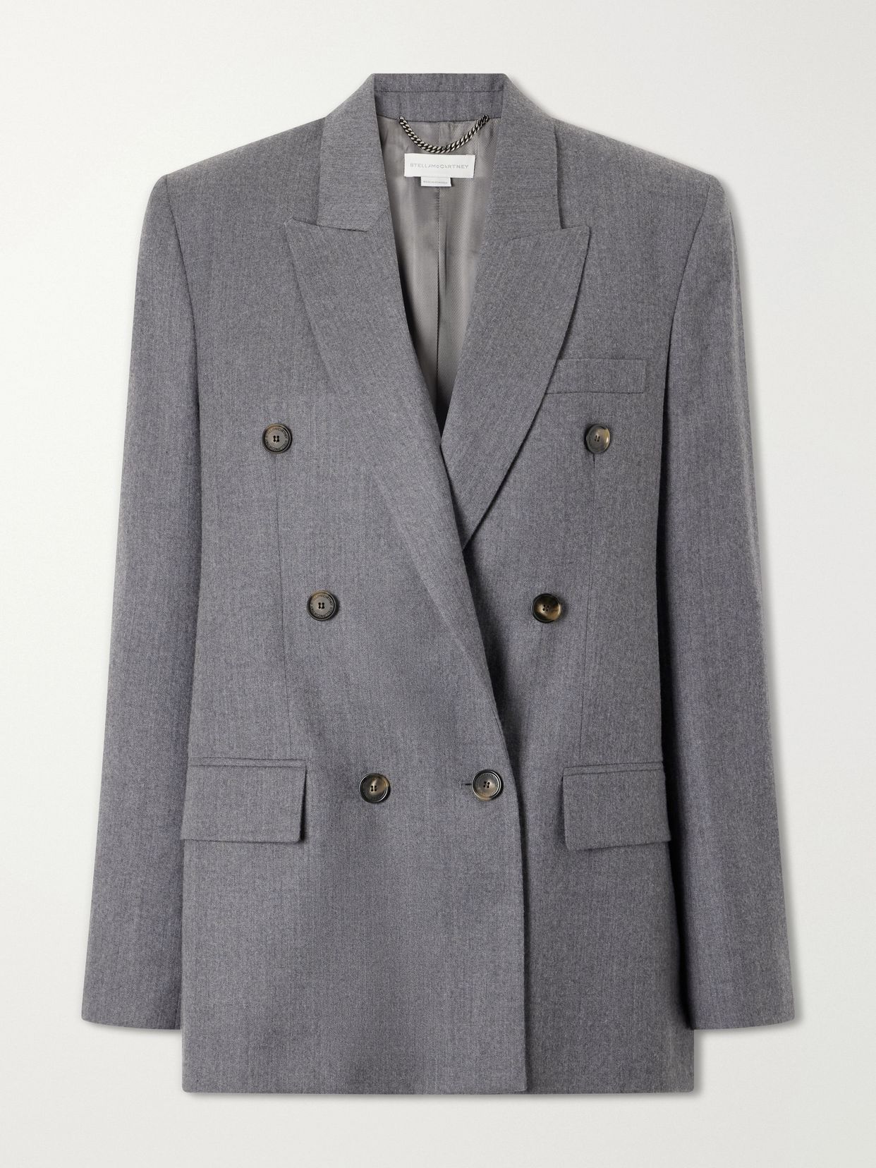 Doubled-breasted oversized wool blazer