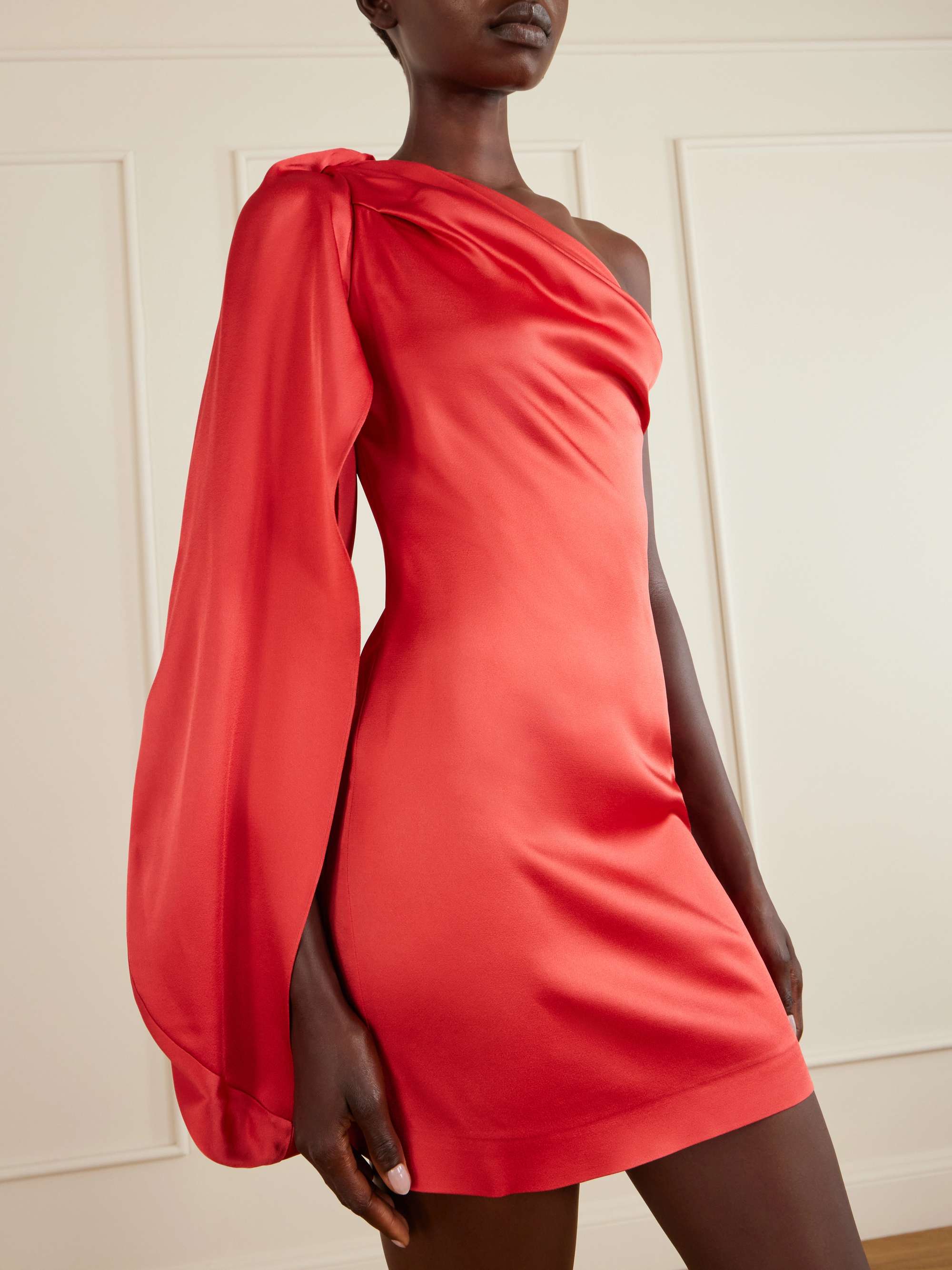 STELLA MCCARTNEY One-shoulder draped satin mini dress | NET-A-PORTER