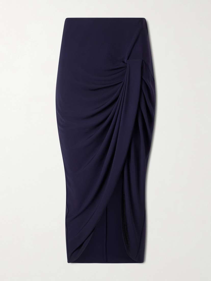 Stella McCartney Draped Stretch-jersey Midi Skirt