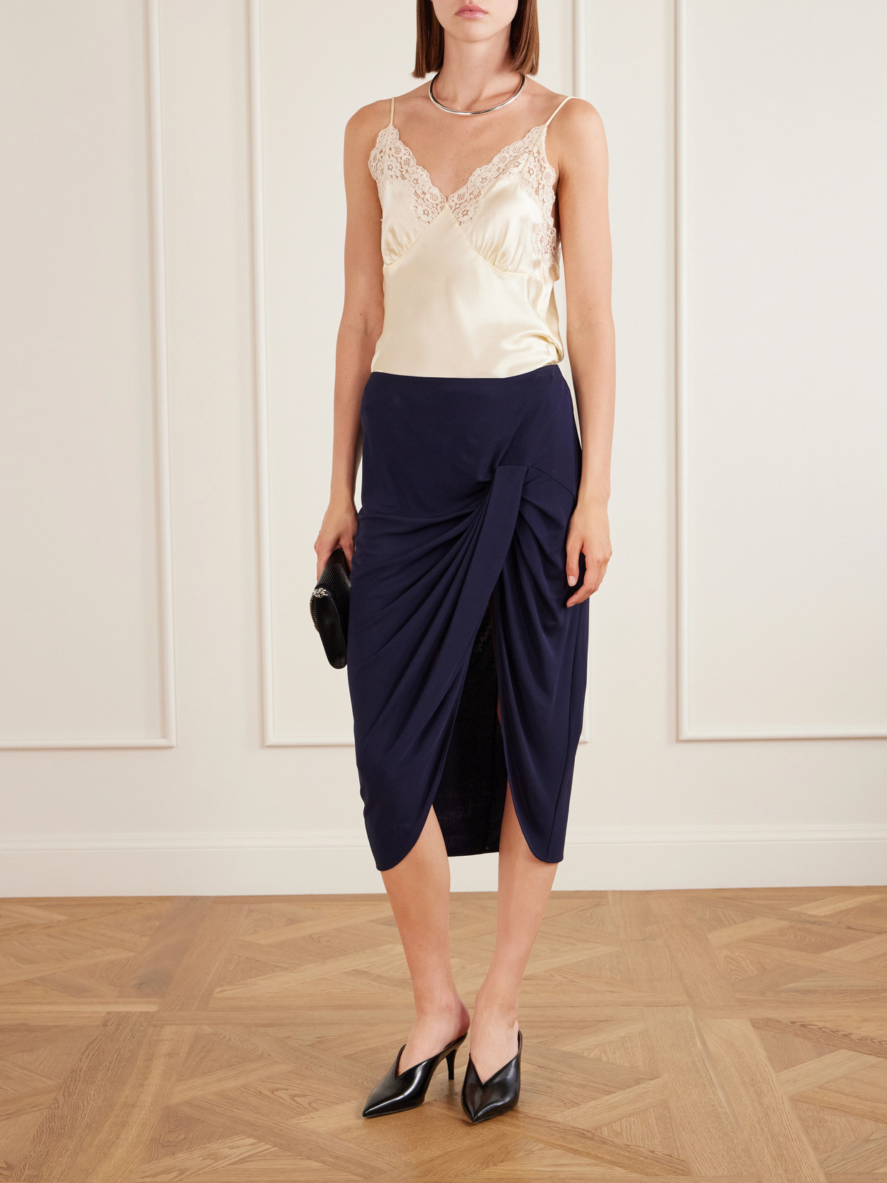 Draped Stretch-Jersey Midi
