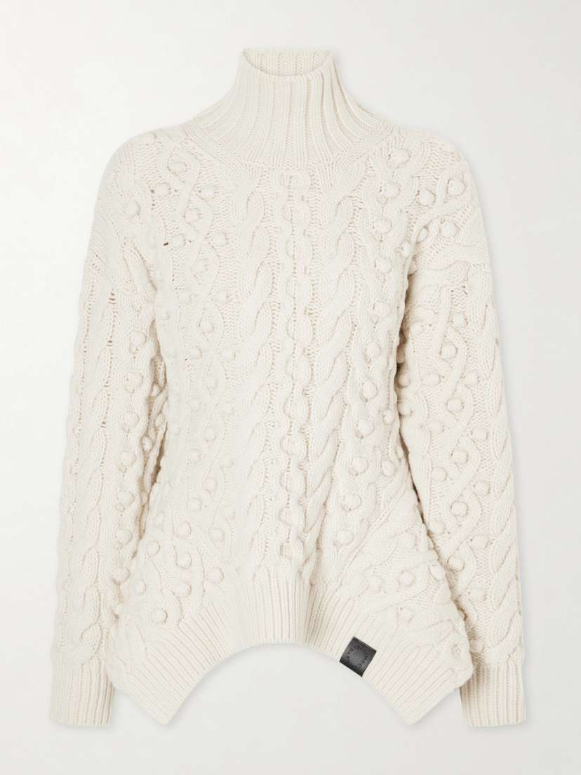 Stella McCartney Bobble Cable-knit Wool Turtleneck Sweater