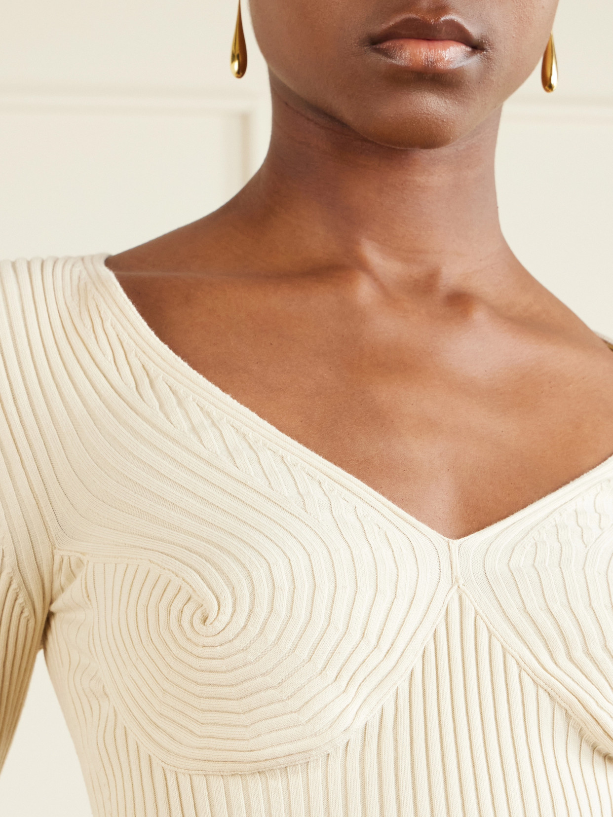Ribbed Cotton-Blend Sweater