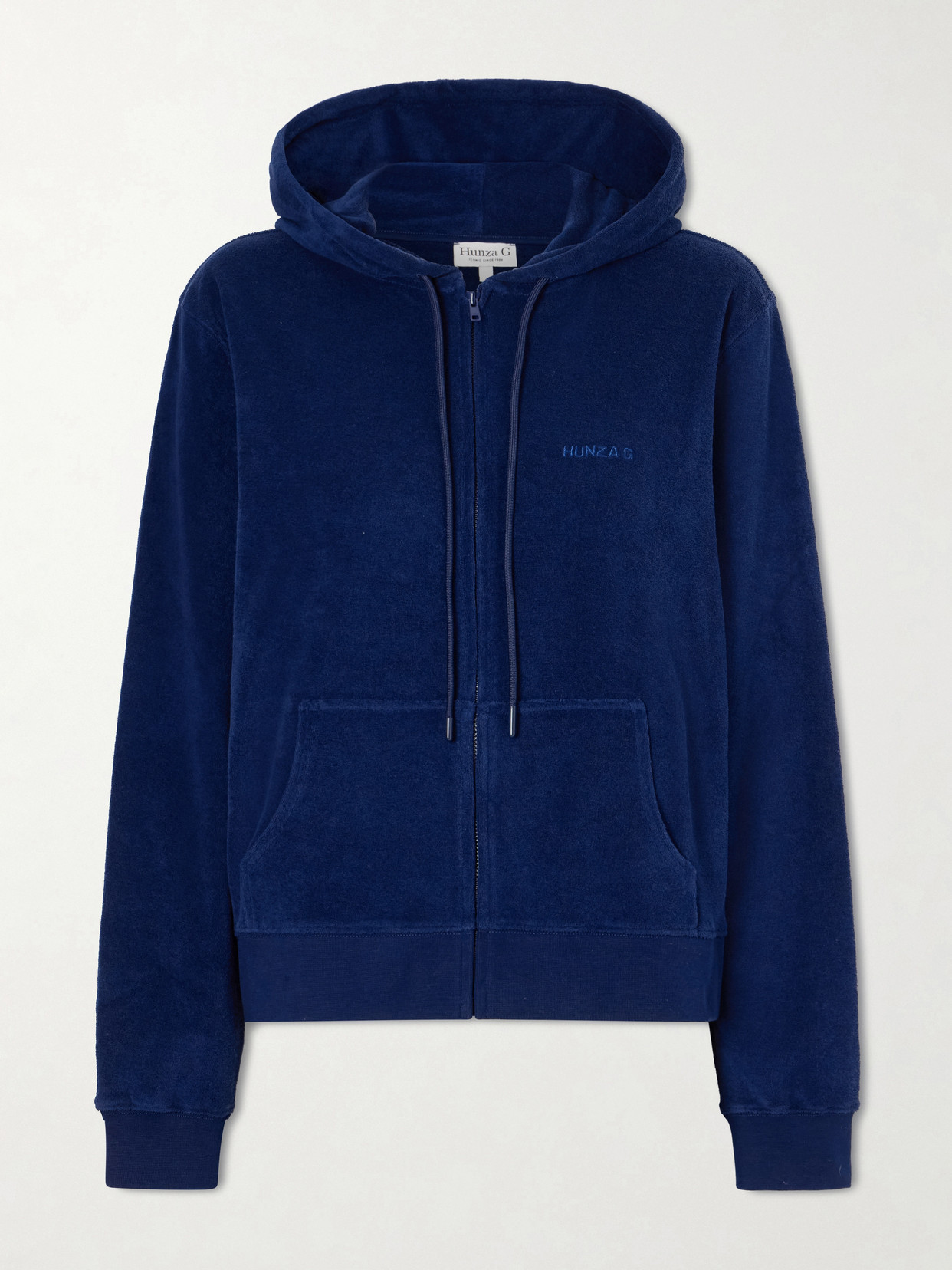 Hooded Embroidered Cotton-Terry Top
