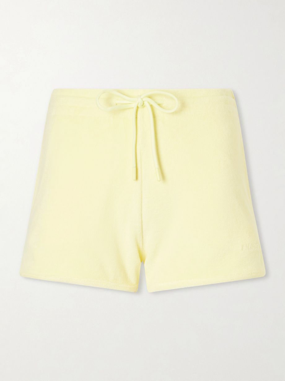 Embroidered cotton-terry shorts