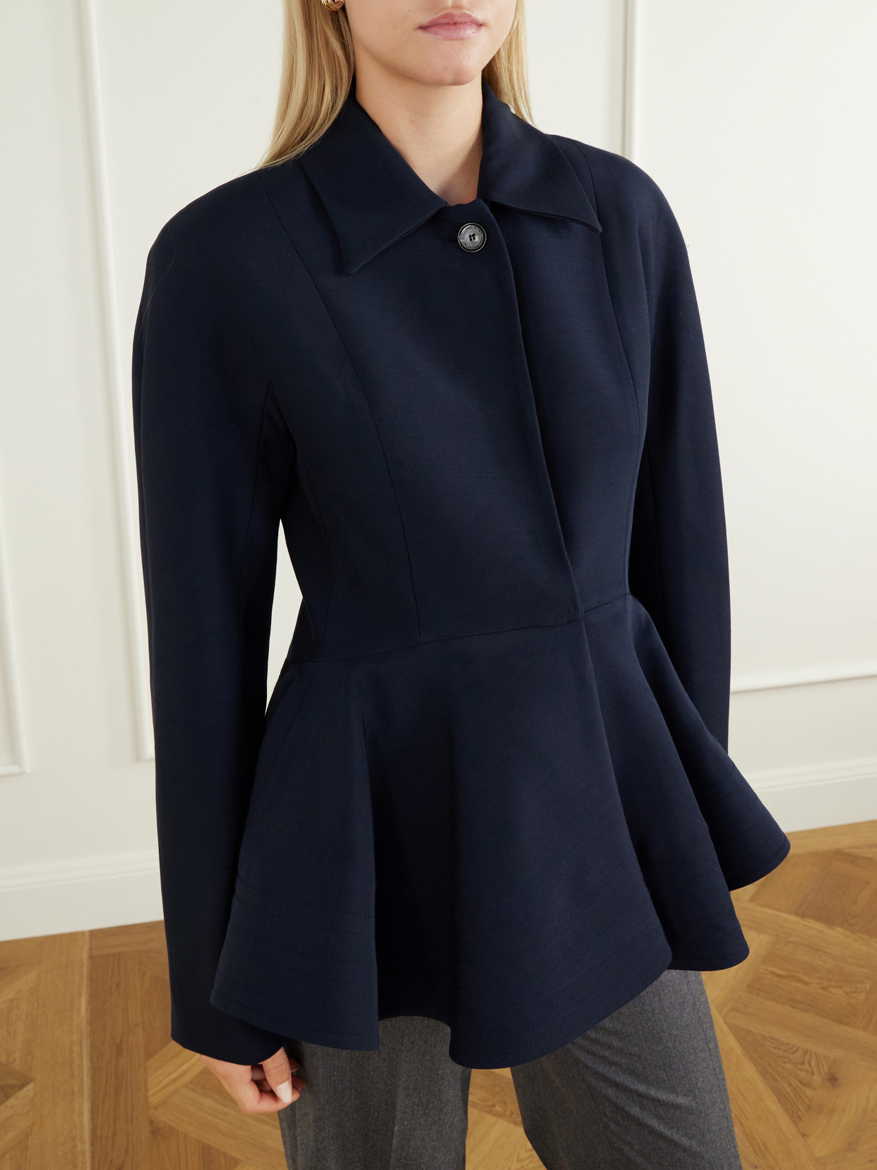 Crepe Peplum Jacket