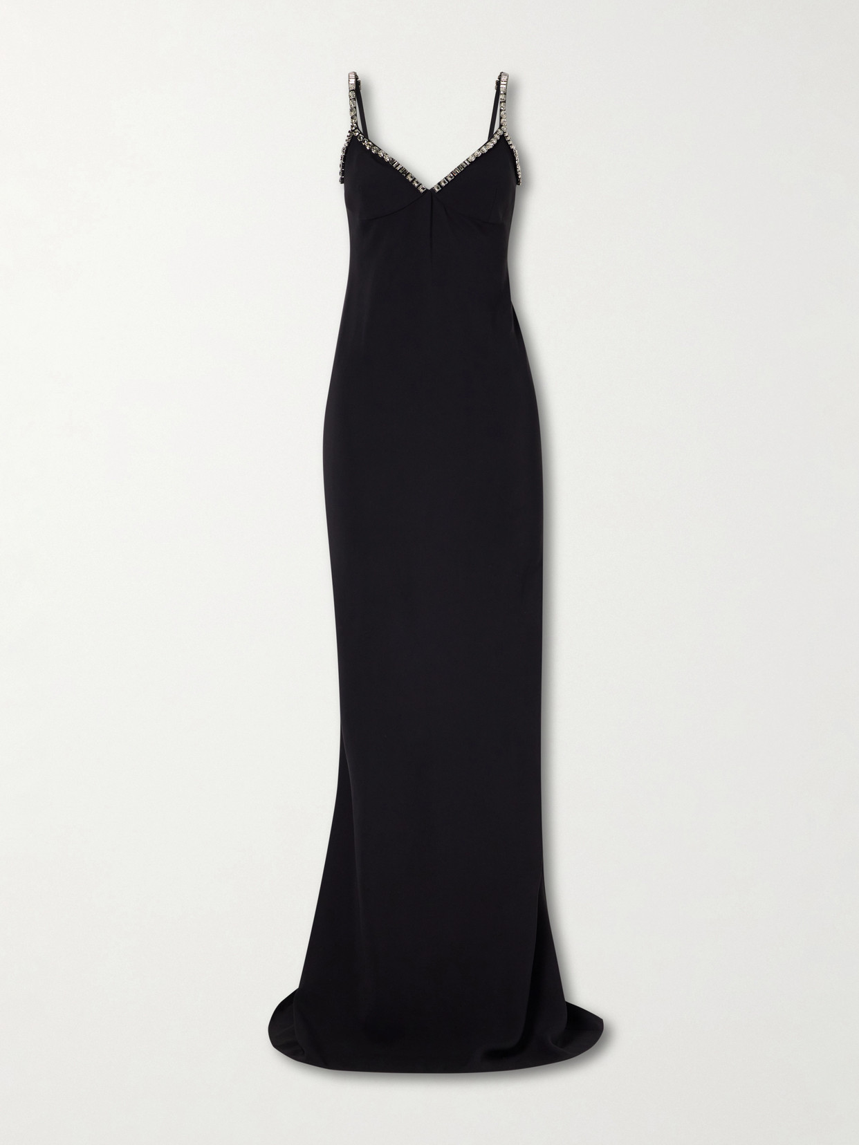 Stella Mccartney Embellished Crepe Gown In Black
