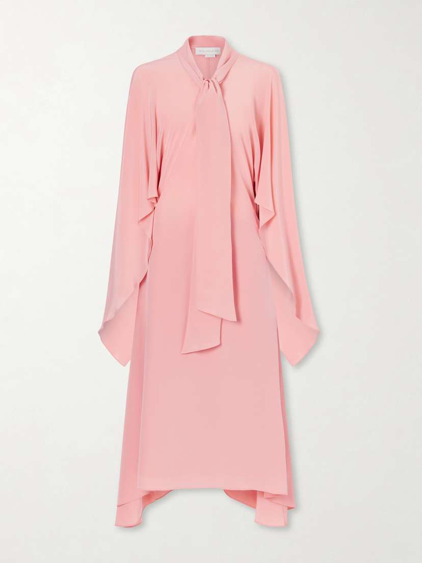 Stella McCartney Tie-detailed Silk Midi Dress