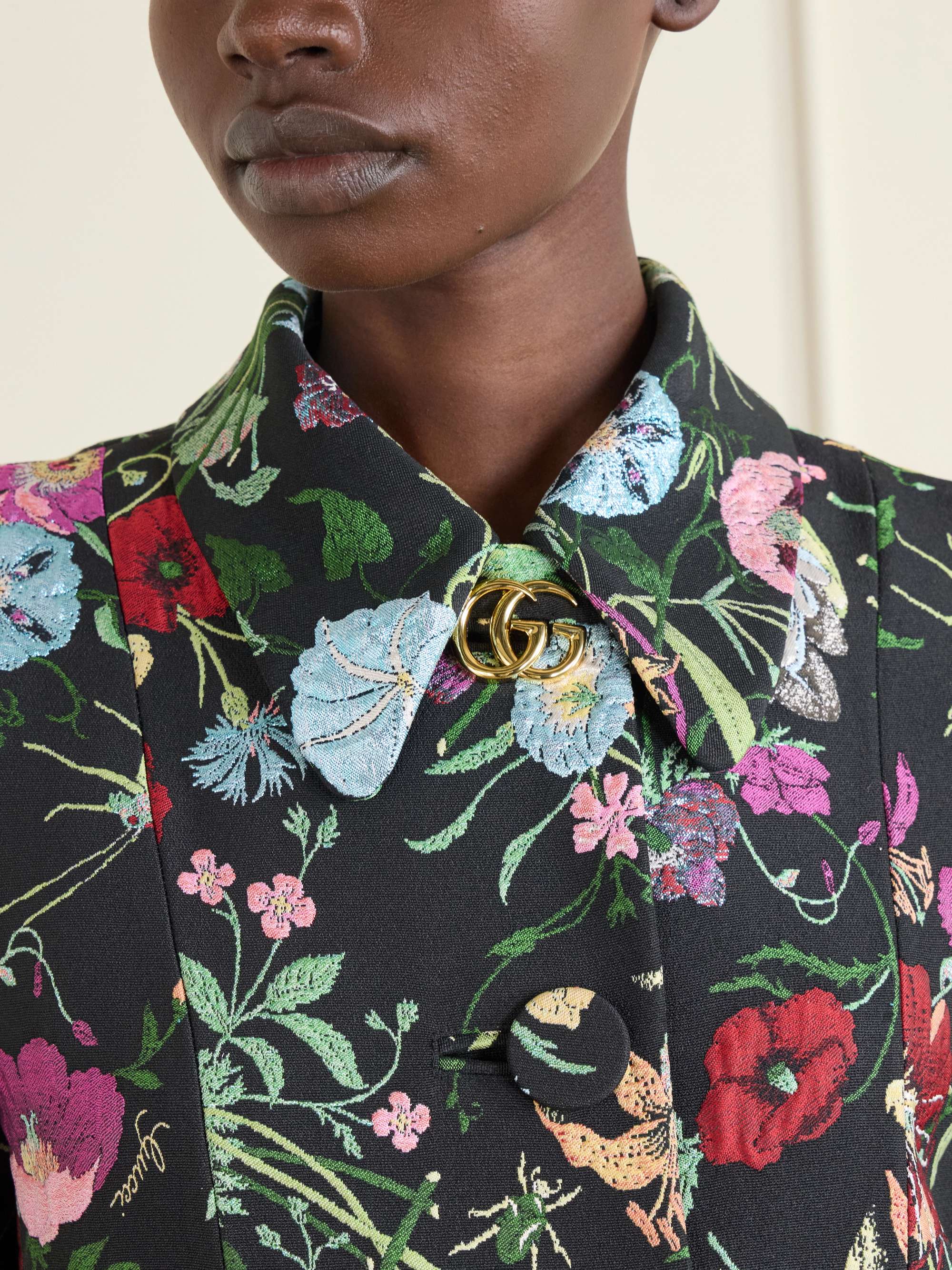 GUCCI Floral-jacquard coat | NET-A-PORTER