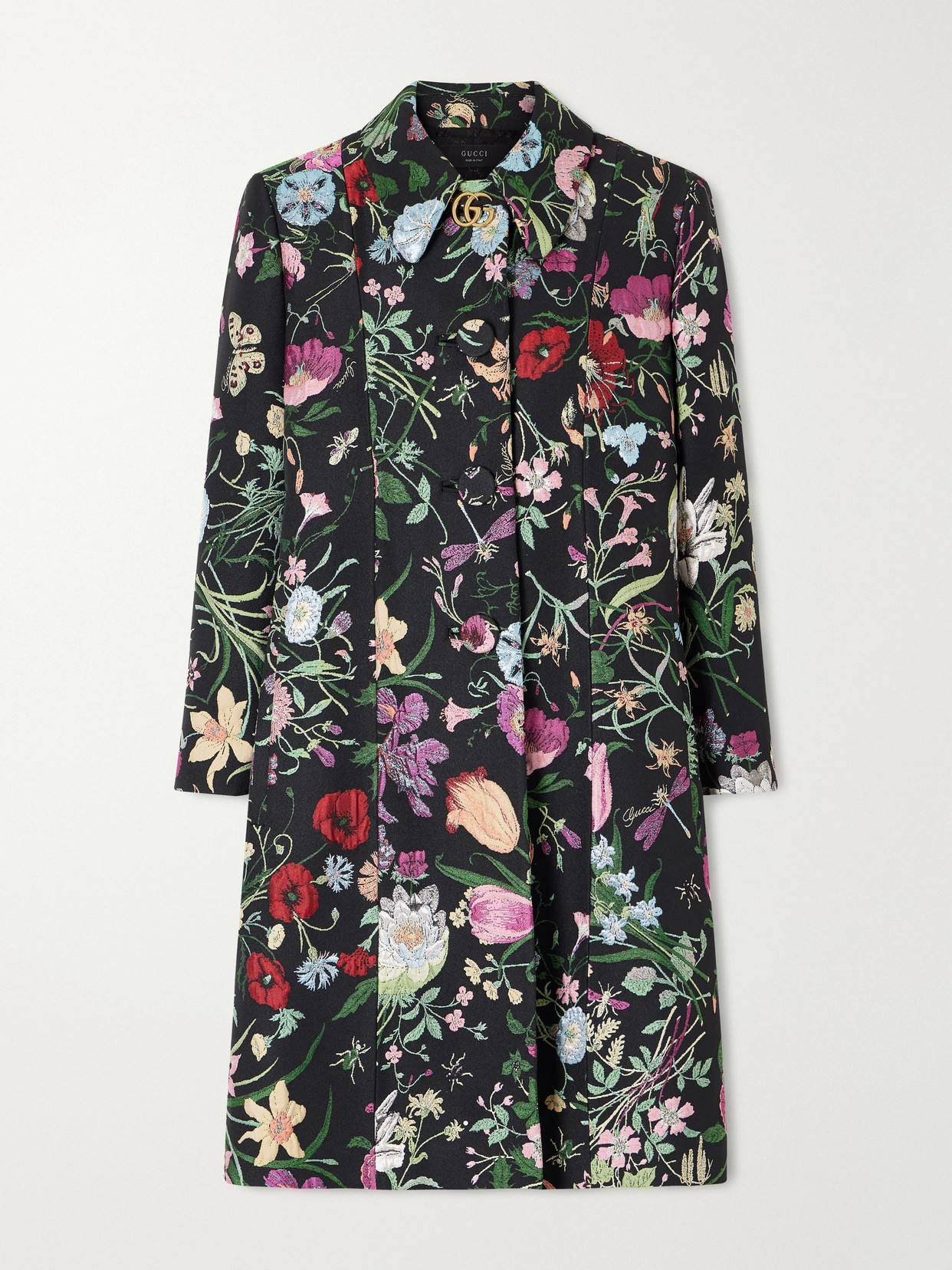 Floral-Jacquard Coat