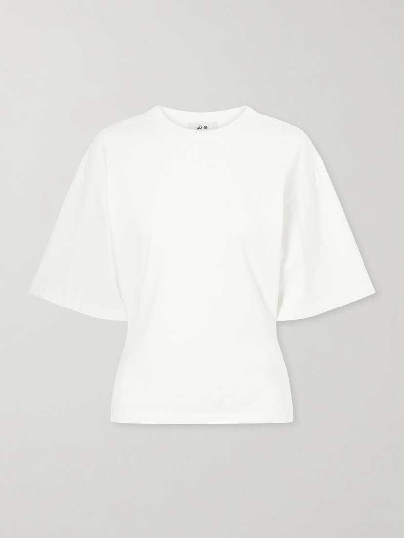 AGOLDE Storey Gathered Cotton-jersey T-shirt