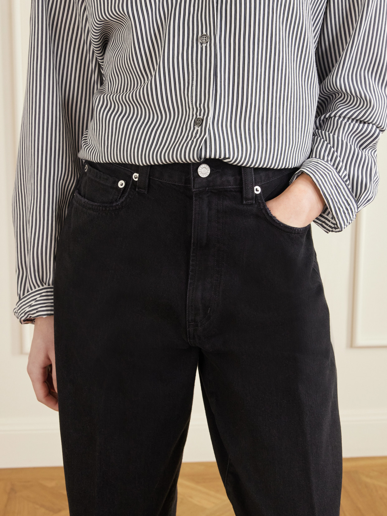 Agolde 80s High-rise Straight-leg Jeans In Black