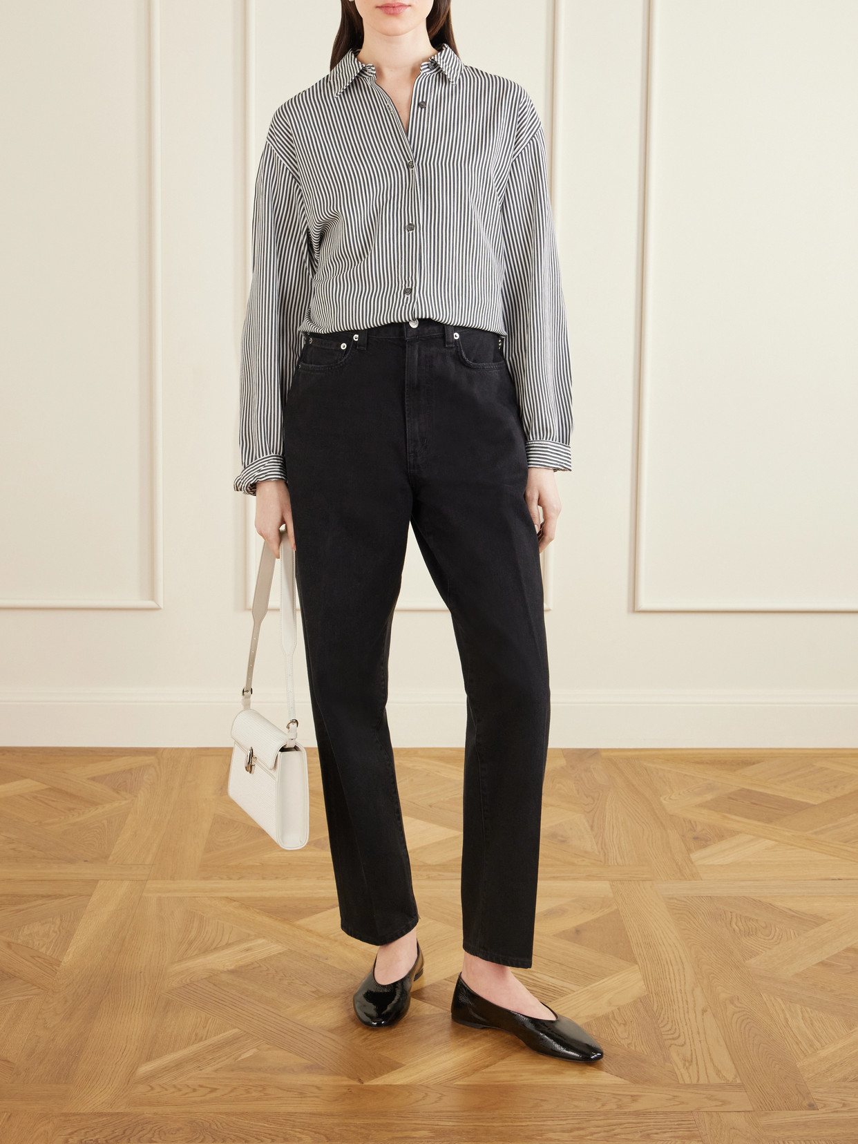 Agolde 80s High-rise Straight-leg Jeans In Black