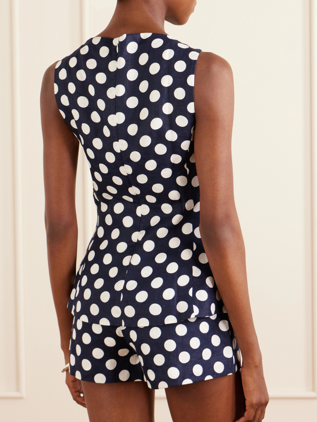 Ana Peplum Polka-Dot Top