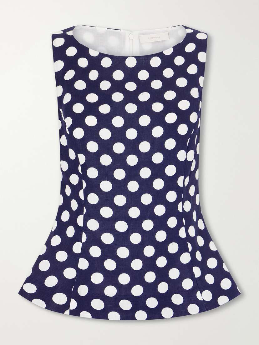 Faithfull Ana Peplum Polka-dot Linen Top | Thumbnail 5 Faithfull Ana Peplum Polka-dot Linen Top | Thumbnail 5