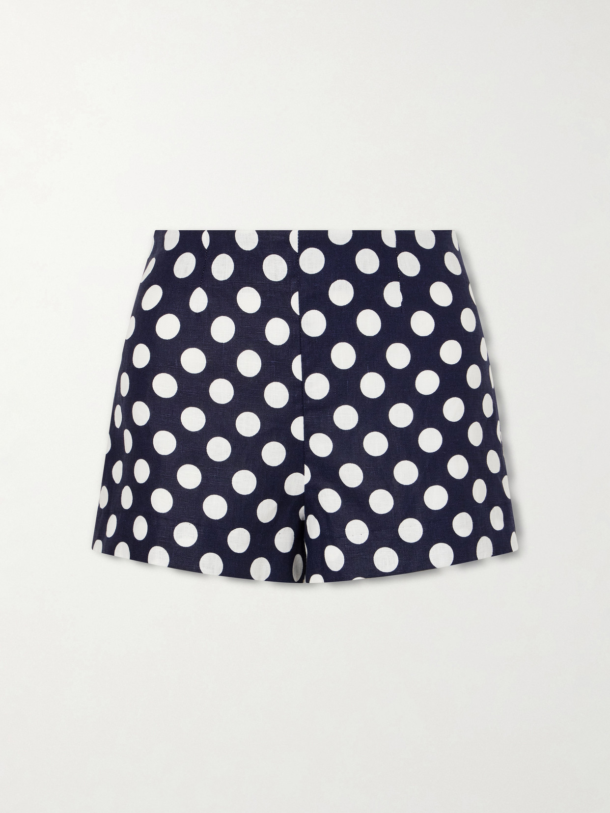Faithfull Lila Polka-dot Linen Shorts In Blue