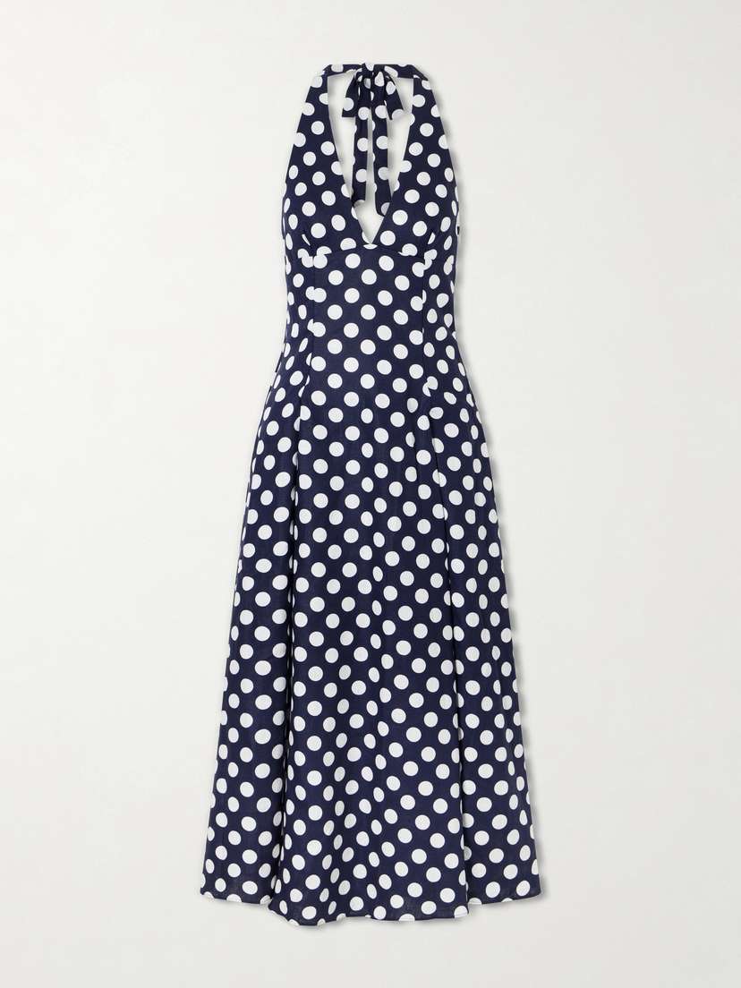 Faithfull Murano Polka-dot Linen Halterneck Midi Dress | Thumbnail 5 Faithfull Murano Polka-dot Linen Halterneck Midi Dress | Thumbnail 5