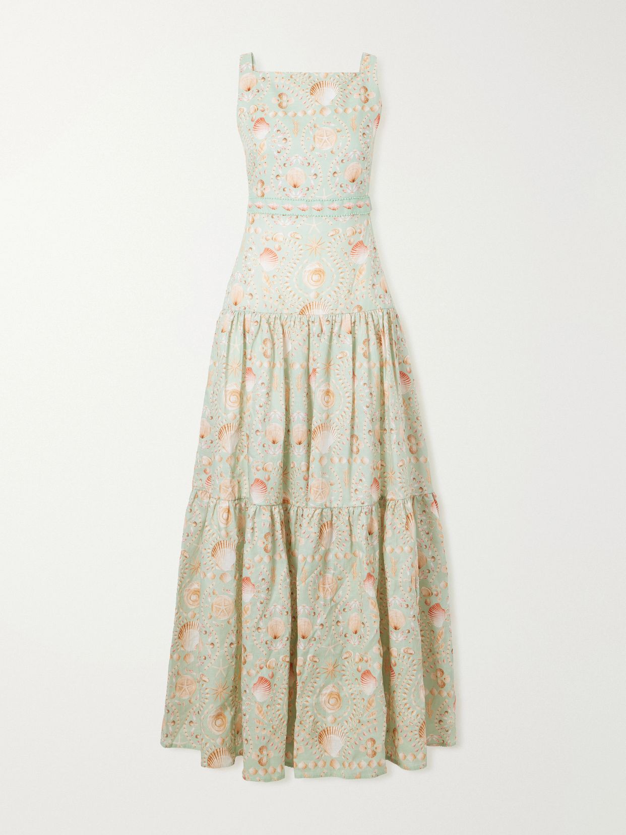 Abeja Playa printed linen maxi dress
