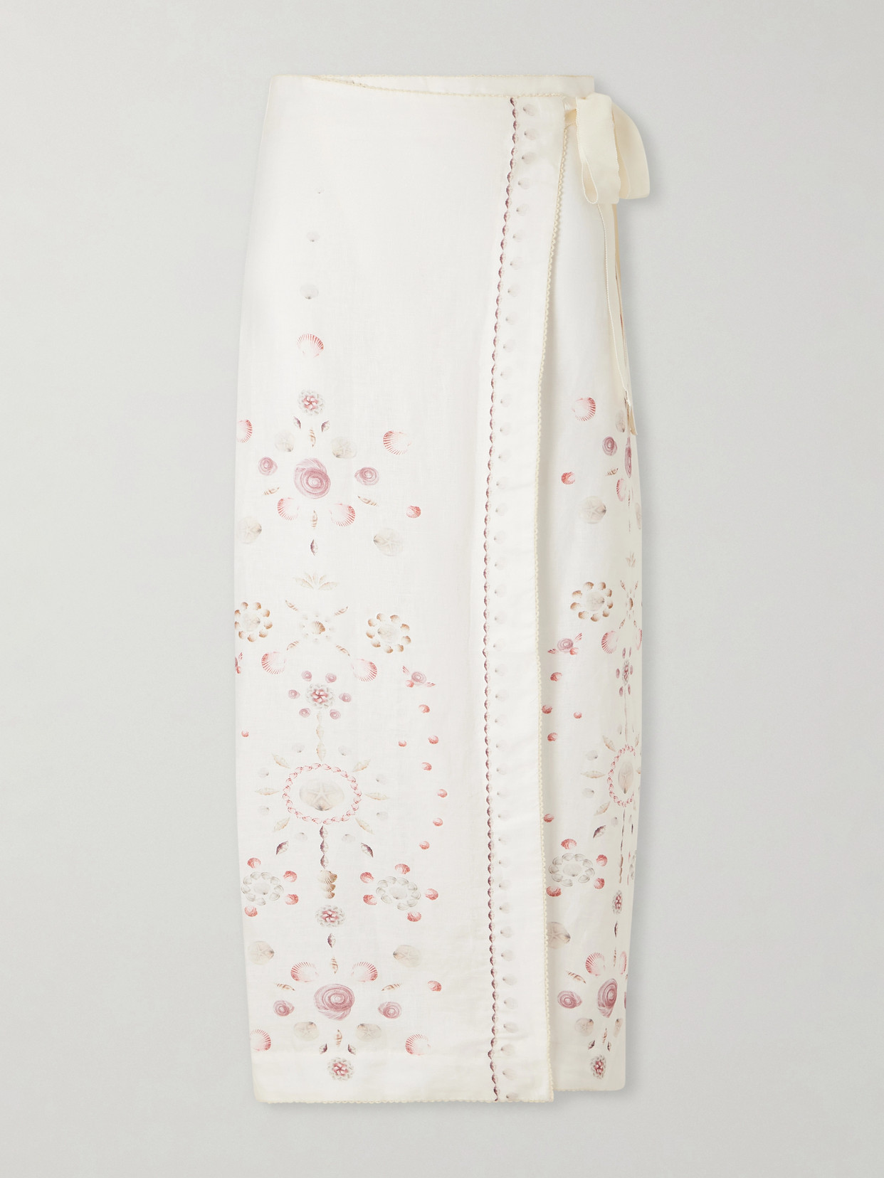Agua By Agua Bendita Litoral Playa Printed Linen Coverup In White