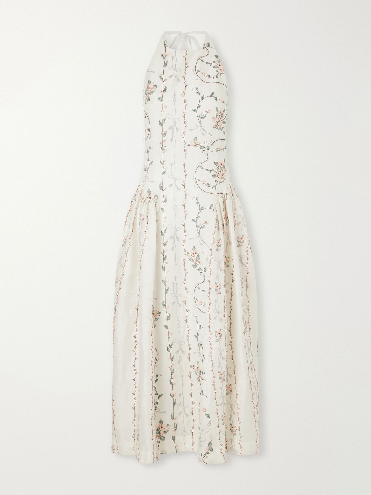 Balsa Navegante embroidered linen maxi dress