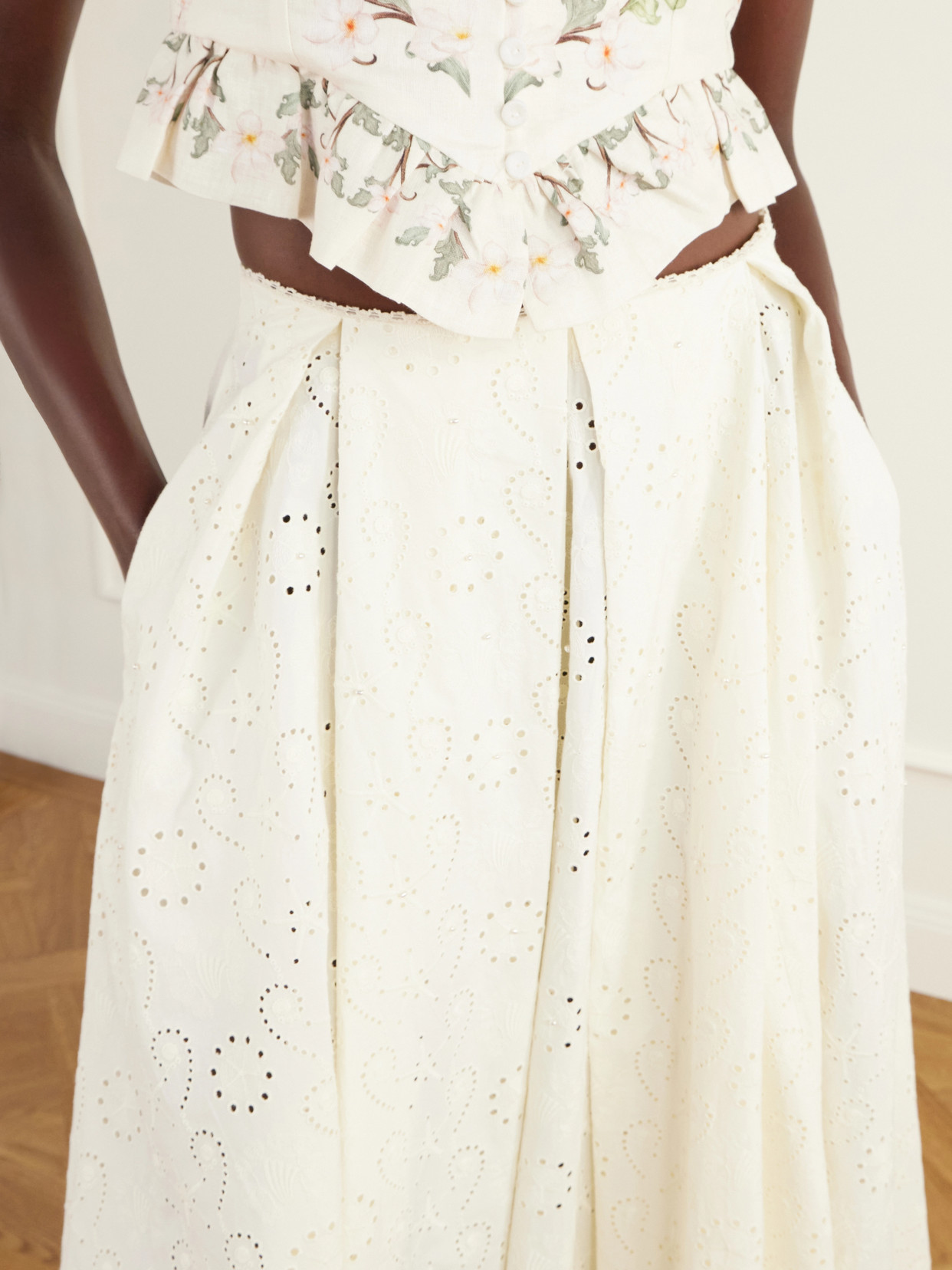 Delta Playa Broderie Anglaise Cotton Midi