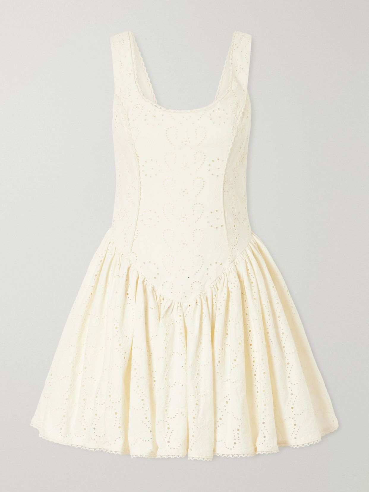 pluma playa broderie anglaise cotton mini dress