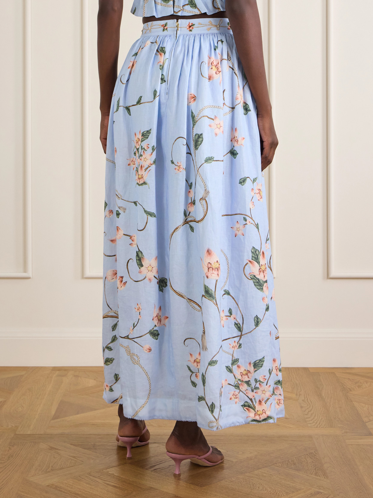 Tangelo Embroidered Floral-Print Maxi