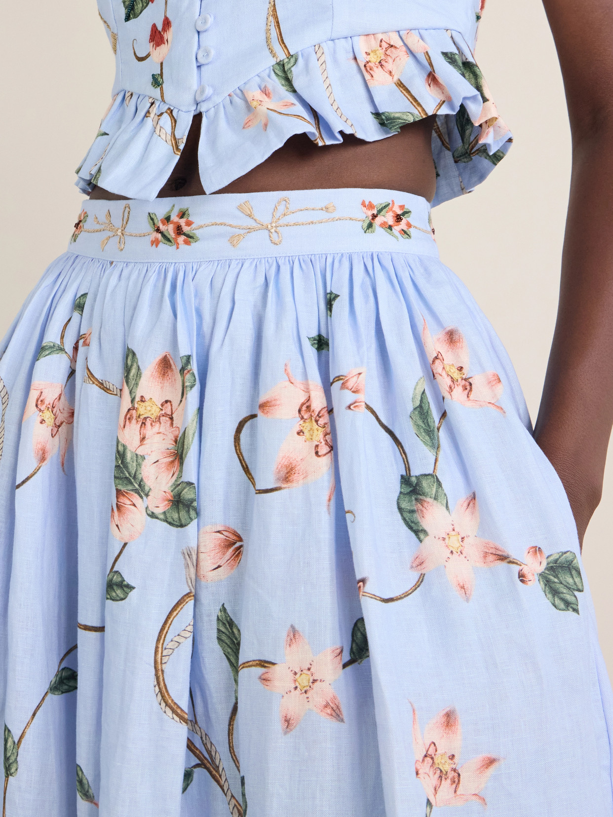 Tangelo Embroidered Floral-Print Maxi