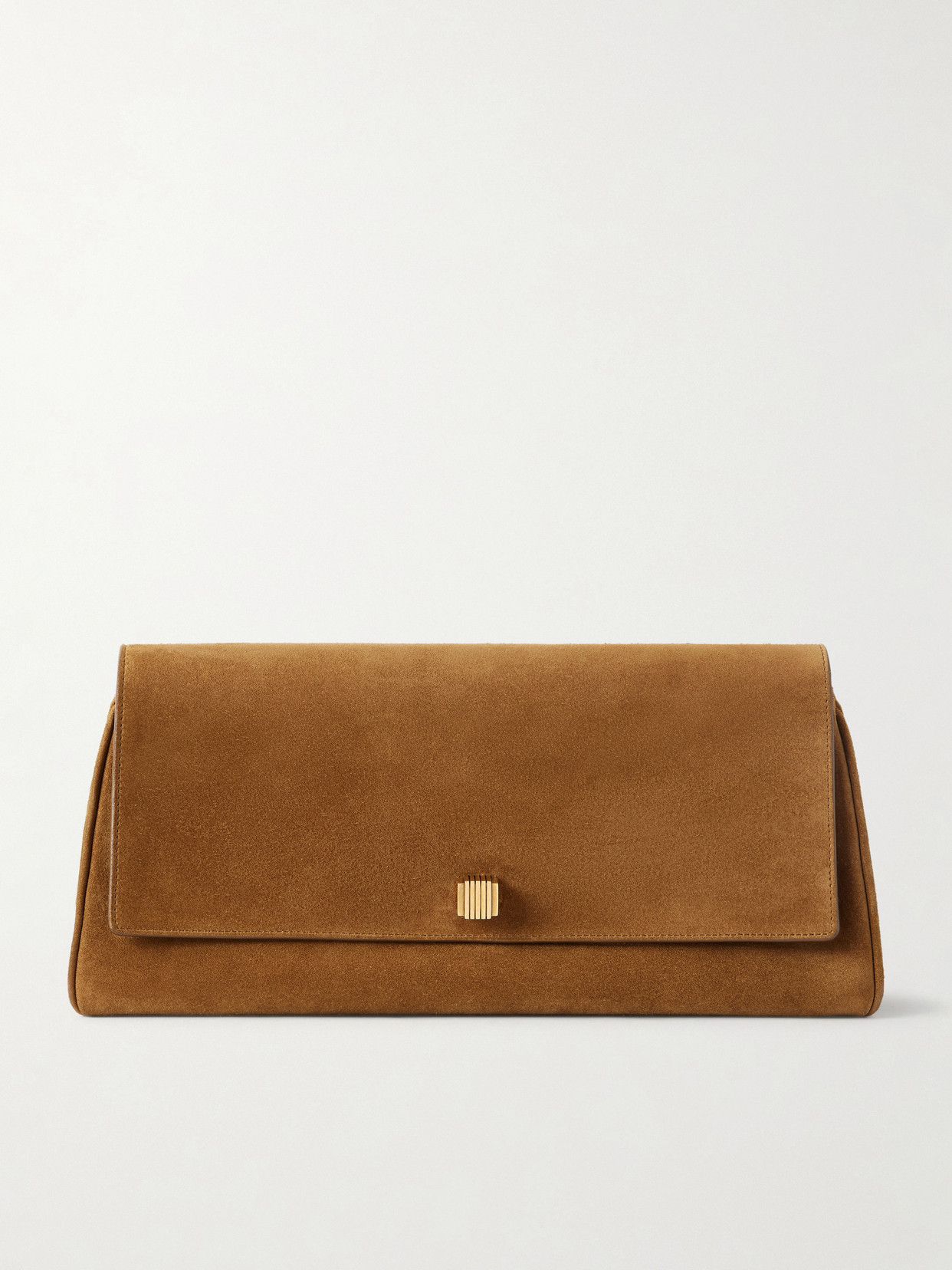 Khaite Audrey Suede Clutch Bag In Brown