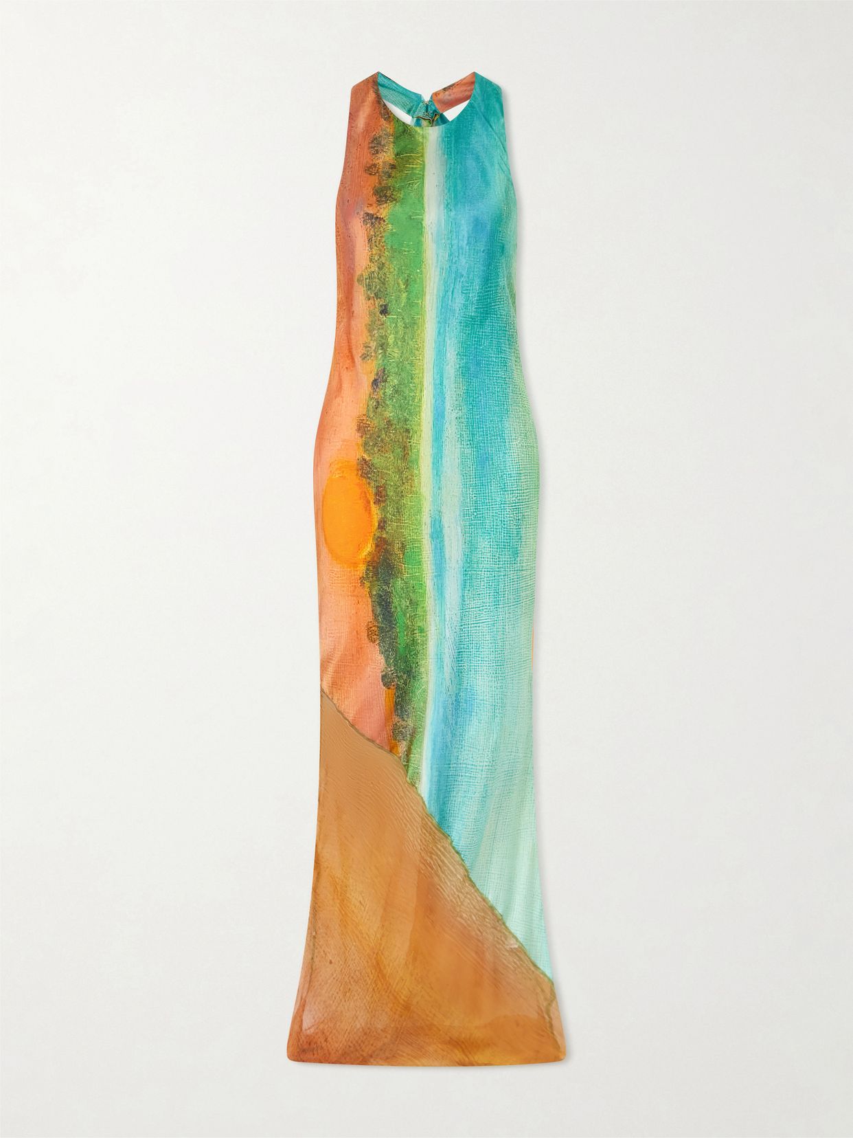Formentera printed silk-blend maxi dress