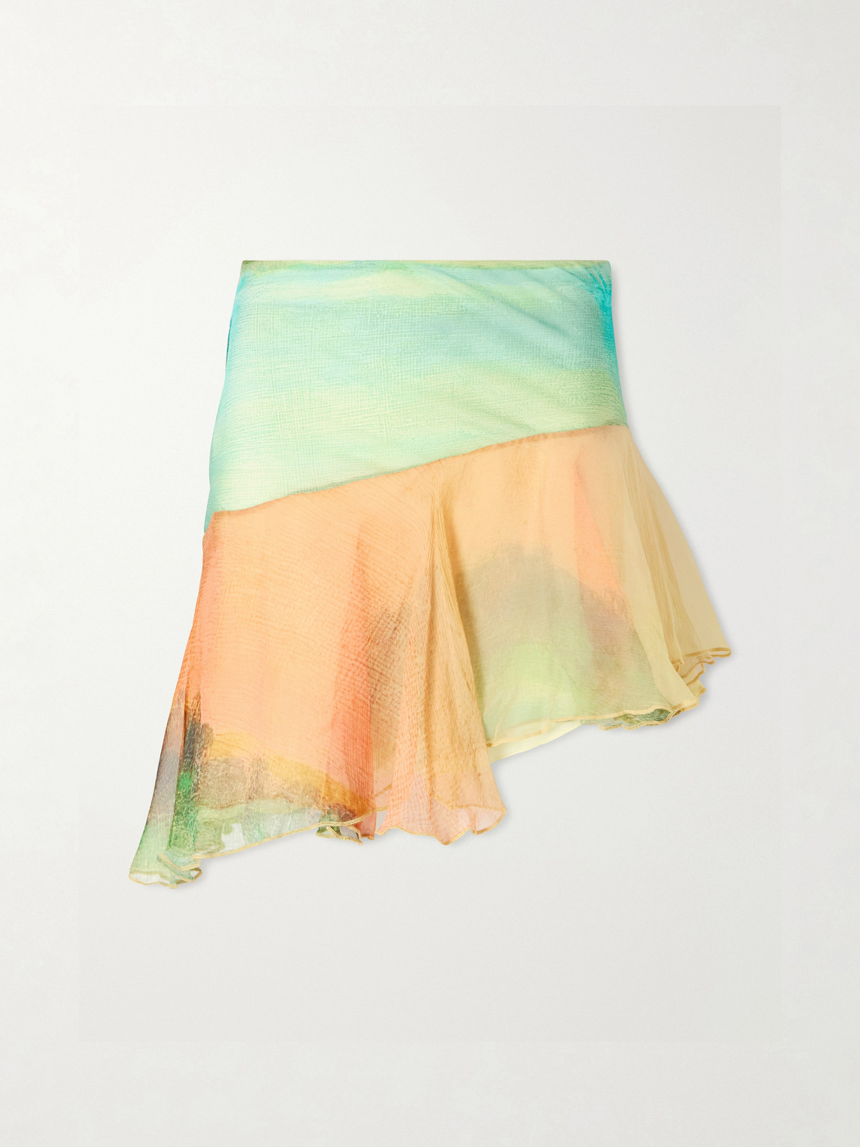 Donde Esteban Formentera Silk Mini Skirt In Brown
