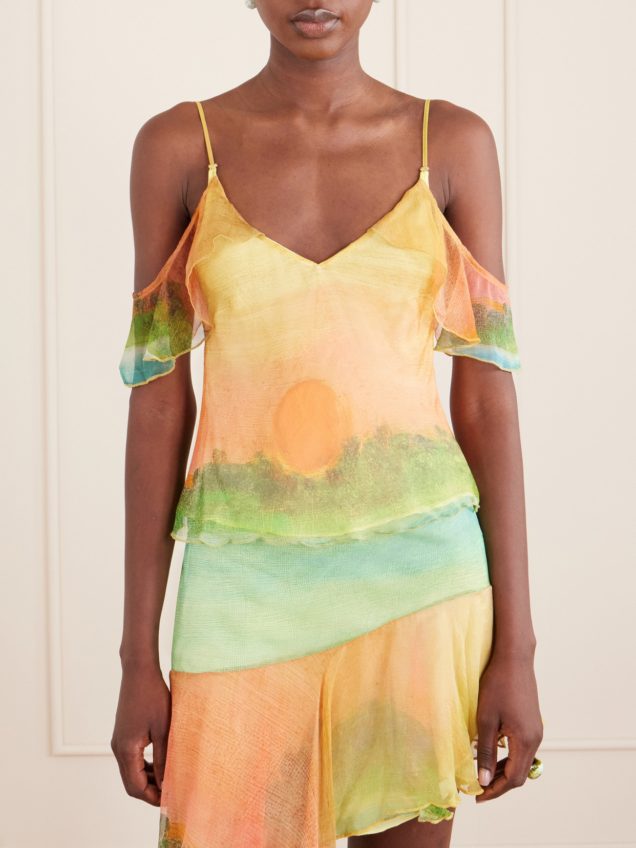 Formentera Silk-Chiffon Tank