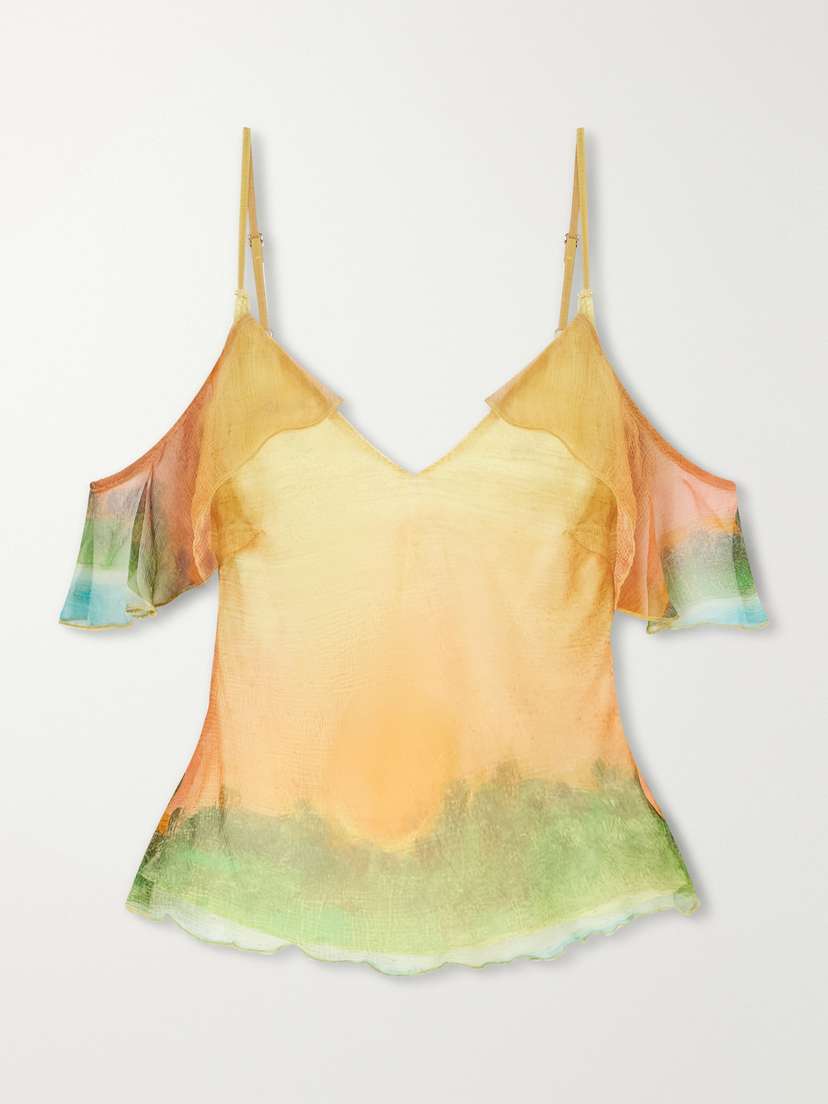 Donde Esteban Formentera Silk-chiffon Tank