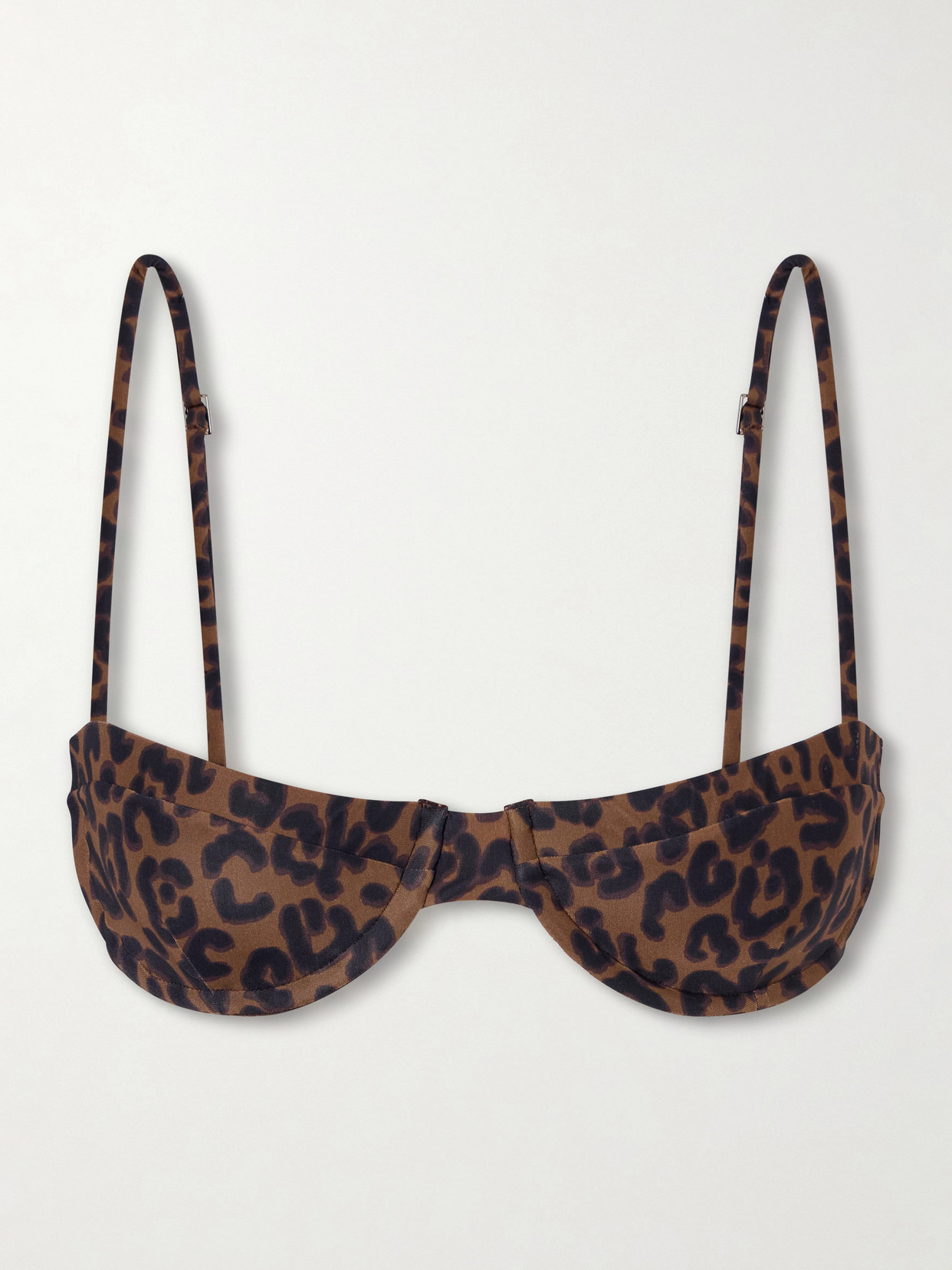 Haight Barbara Leopard-print Bikini Top In Brown