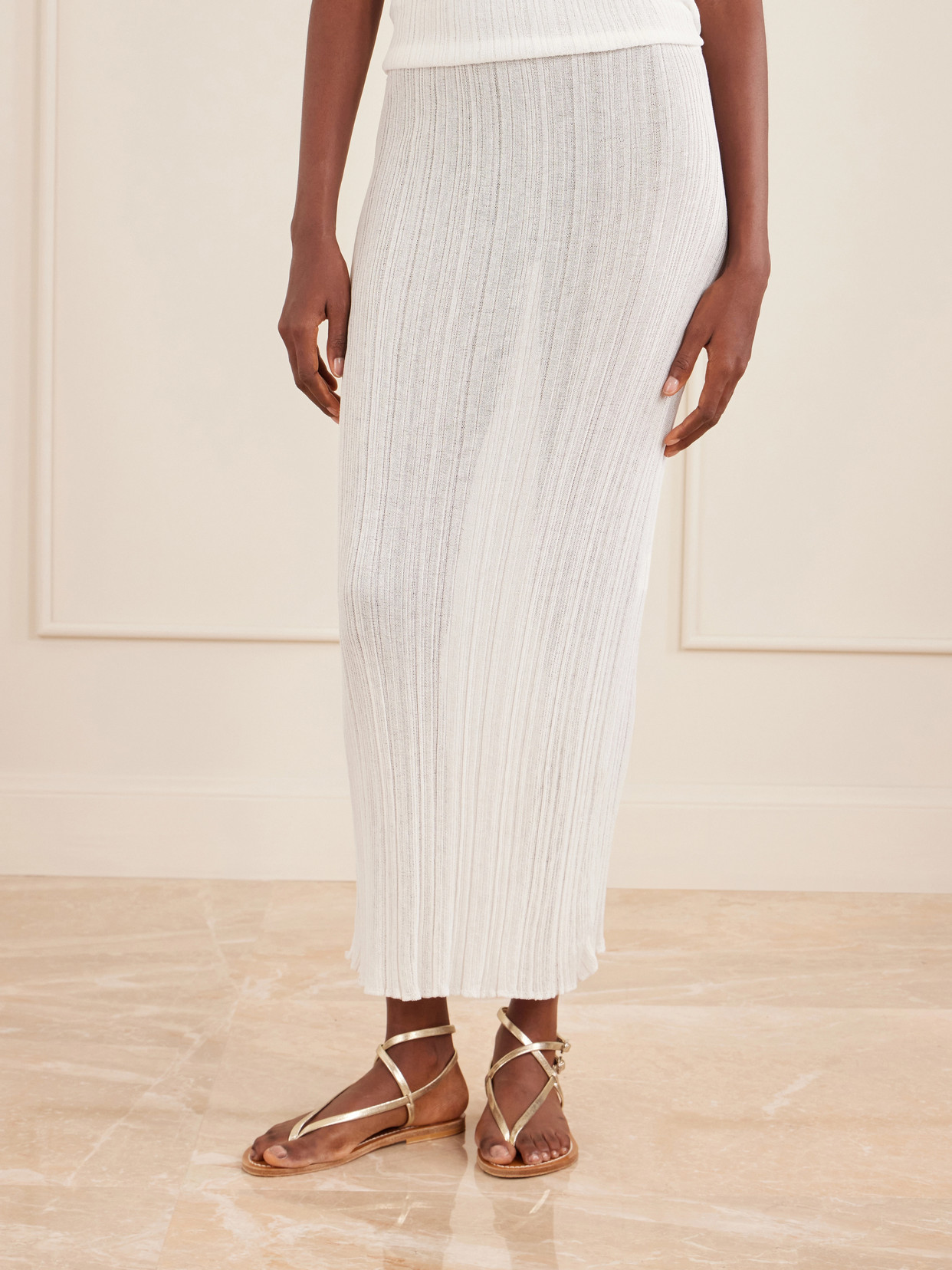 Ivana Ribbed-Knit Maxi