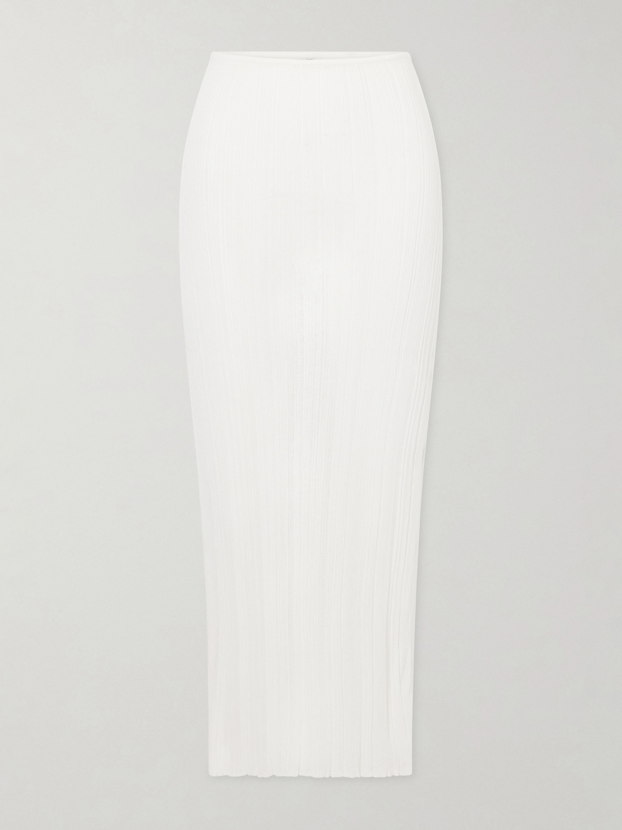 Haight Ivana Ribbed-knit Maxi Skirt In White