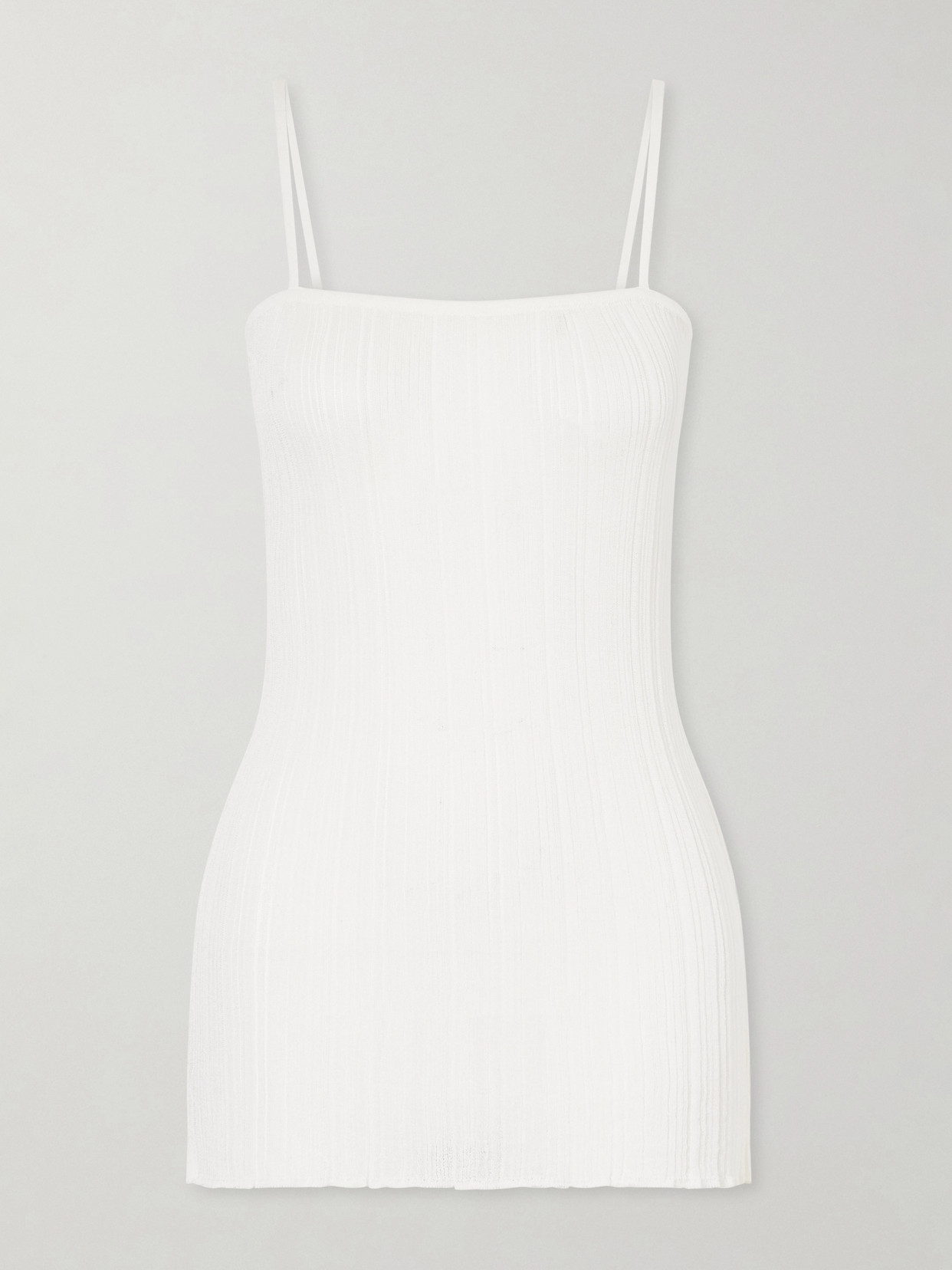 Haight Ivana Ribbed-knit Top In White