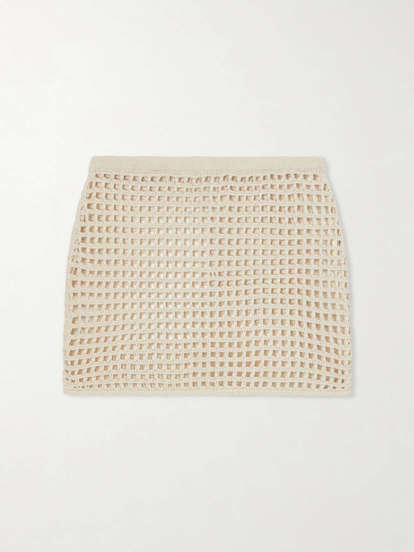 Haight Sheila Open-knit Cotton-blend Mini Skirt