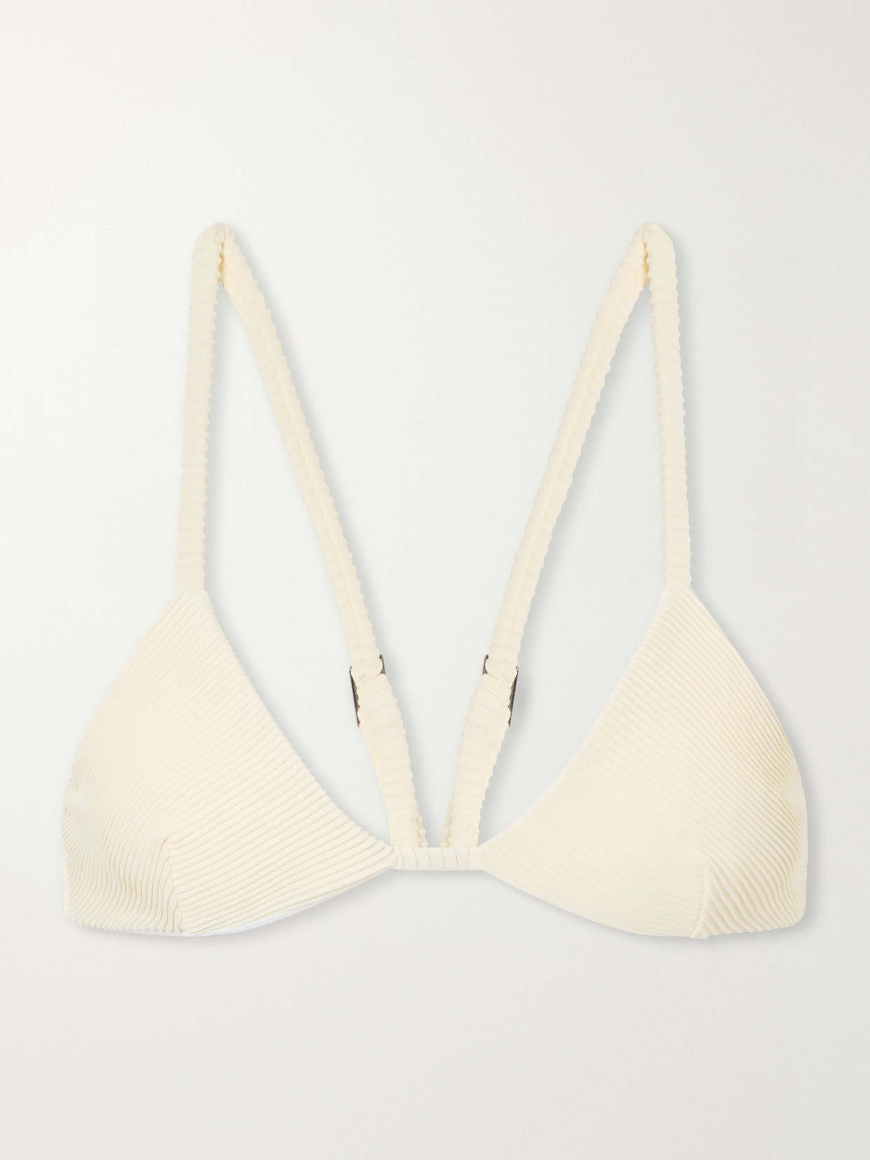 Haight Cora Ribbed Bikini Top In White